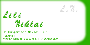 lili niklai business card